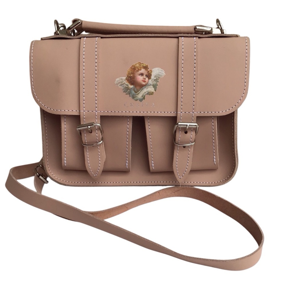 Grafea Micro Angel Leather Satchel Crossbody Bag NEW
